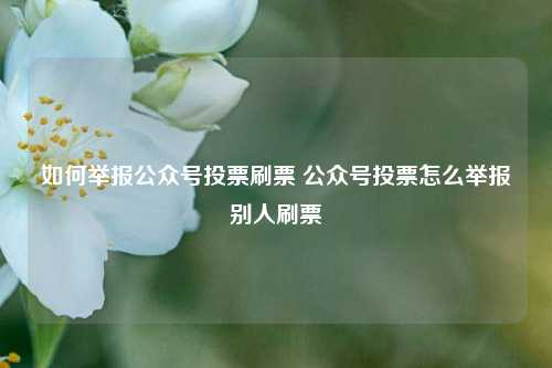 如何举报公众号投票刷票 公众号投票怎么举报别人刷票