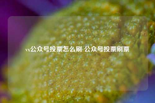 vx公众号投票怎么刷 公众号投票刷票