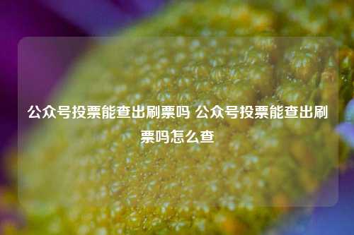 公众号投票能查出刷票吗 公众号投票能查出刷票吗怎么查