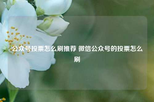 公众号投票怎么刷推荐 微信公众号的投票怎么刷