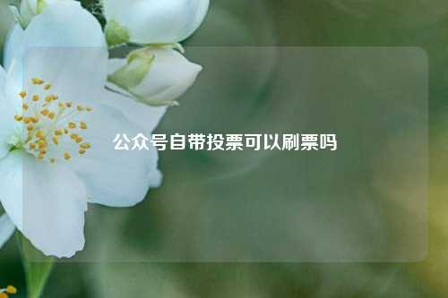 公众号自带投票可以刷票吗