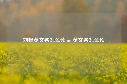 刘畅英文名怎么读 am英文名怎么读