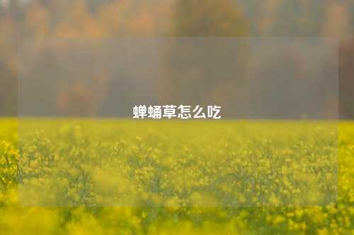 蝉蛹草怎么吃