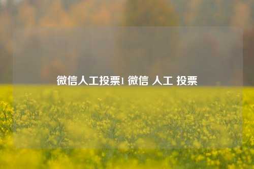 微信人工投票1 微信 人工 投票