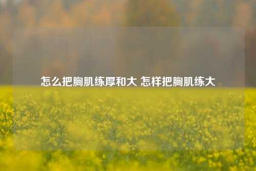 怎么把胸肌练厚和大 怎样把胸肌练大