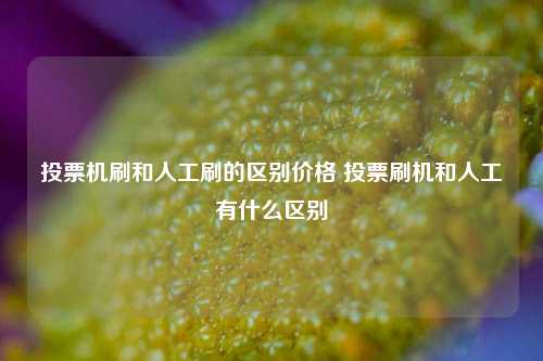 投票机刷和人工刷的区别价格 投票刷机和人工有什么区别