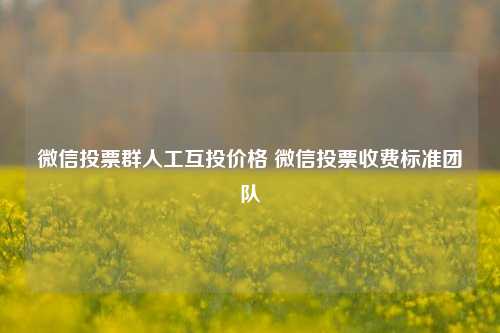 微信投票群人工互投价格 微信投票收费标准团队