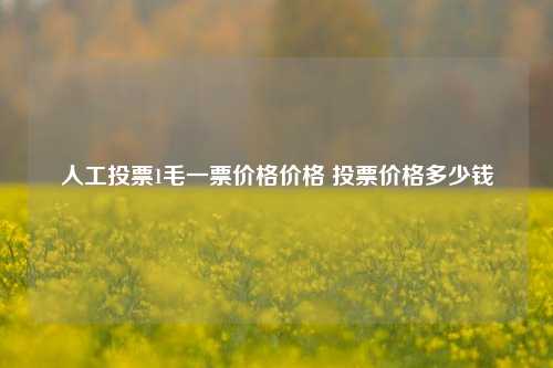 人工投票1毛一票价格价格 投票价格多少钱