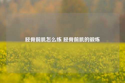 胫骨前肌怎么练 胫骨前肌的锻炼