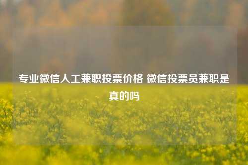 专业微信人工兼职投票价格 微信投票员兼职是真的吗