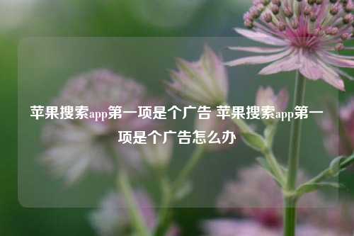 苹果搜索app第一项是个广告 苹果搜索app第一项是个广告怎么办