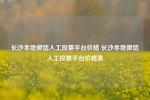 长沙本地微信人工投票平台价格 长沙本地微信人工投票平台价格表