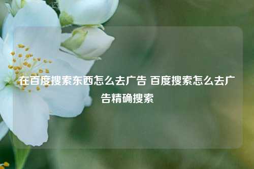 在百度搜索东西怎么去广告 百度搜索怎么去广告精确搜索