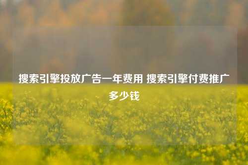 搜索引擎投放广告一年费用 搜索引擎付费推广多少钱