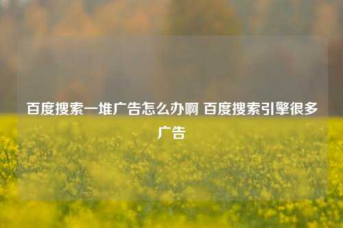 百度搜索一堆广告怎么办啊 百度搜索引擎很多广告