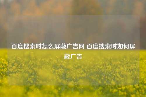 百度搜索时怎么屏蔽广告网 百度搜索时如何屏蔽广告