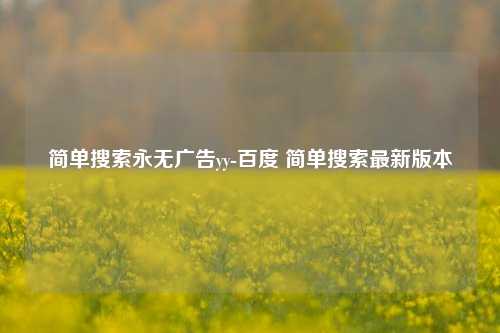 简单搜索永无广告yy-百度 简单搜索最新版本