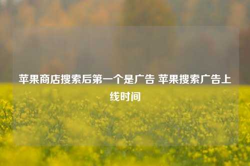 苹果商店搜索后第一个是广告 苹果搜索广告上线时间