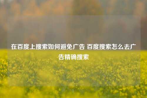 在百度上搜索如何避免广告 百度搜索怎么去广告精确搜索