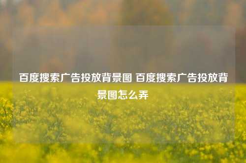 百度搜索广告投放背景图 百度搜索广告投放背景图怎么弄