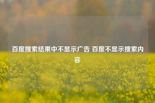 百度搜索结果中不显示广告 百度不显示搜索内容