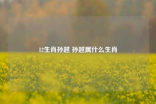 12生肖孙越 孙越属什么生肖