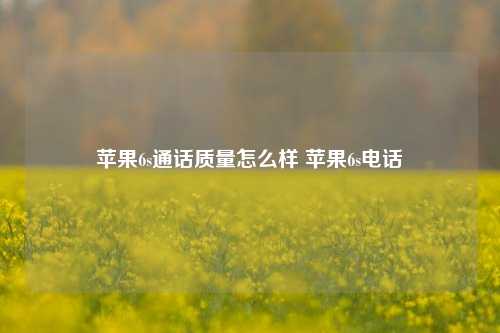 苹果6s通话质量怎么样 苹果6s电话