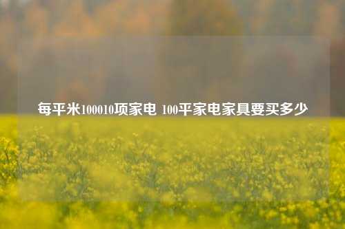 每平米100010项家电 100平家电家具要买多少