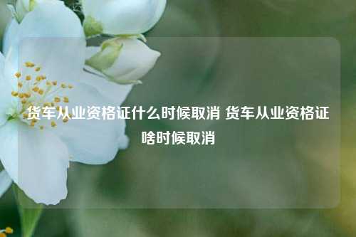 货车从业资格证什么时候取消 货车从业资格证啥时候取消