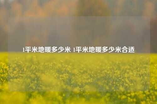 1平米地暖多少米 1平米地暖多少米合适