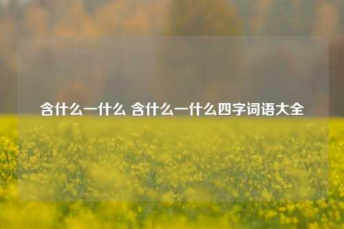 含什么一什么 含什么一什么四字词语大全