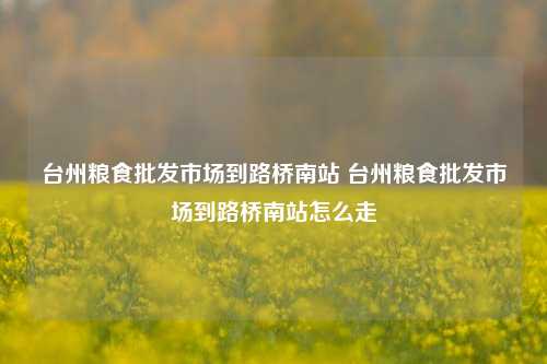 台州粮食批发市场到路桥南站 台州粮食批发市场到路桥南站怎么走