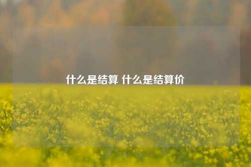 什么是结算 什么是结算价