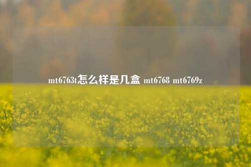 mt6763t怎么样是几盒 mt6768 mt6769z