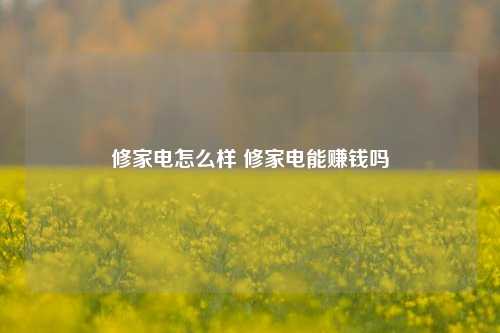 修家电怎么样 修家电能赚钱吗