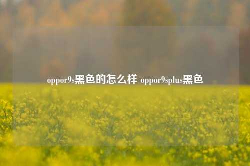 oppor9s黑色的怎么样 oppor9splus黑色